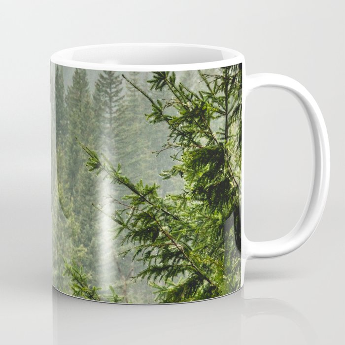 Wanderlust Forest - Mountain Adventure in Foggy Woods Coffee Mug Gallery Image 1