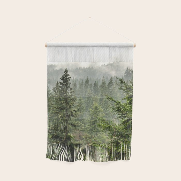 Wanderlust Forest - Mountain Adventure in Foggy Woods Wall Hanging Gallery Image 1