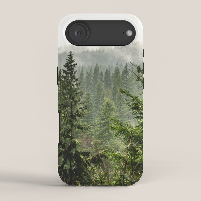 Wanderlust Forest - Mountain Adventure in Foggy Woods iPhone Case Gallery Image 2