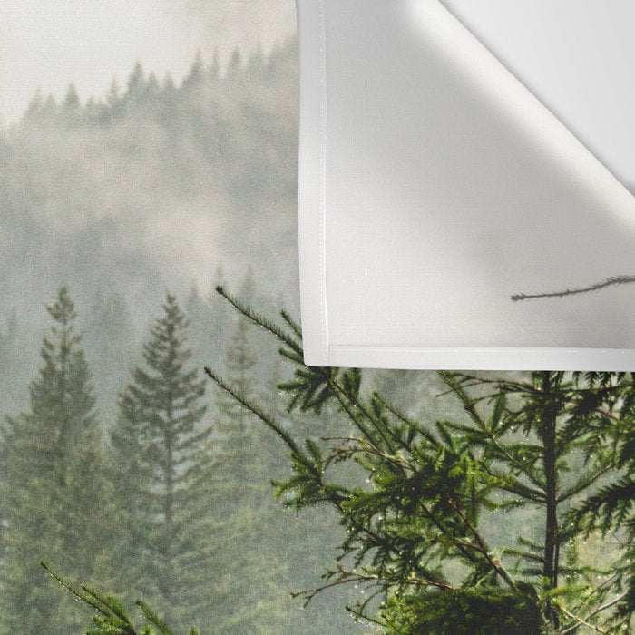 Wanderlust Forest - Mountain Adventure in Foggy Woods Wall Tapestry Gallery Image 3