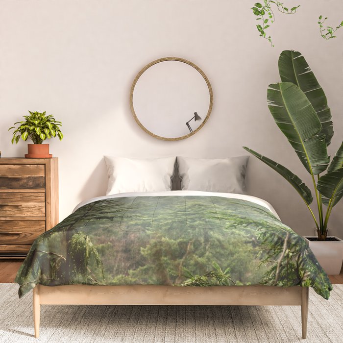 Wanderlust Forest - Mountain Adventure in Foggy Woods Comforter Gallery Image 3