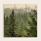 Wanderlust Forest - Mountain Adventure in Foggy Woods Wood Wall Art Gallery Image 1