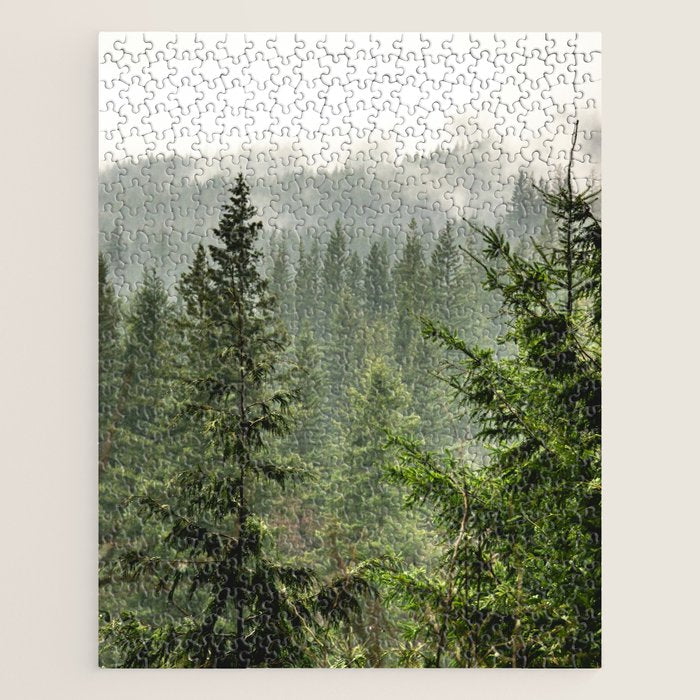 Wanderlust Forest - Mountain Adventure in Foggy Woods Jigsaw Puzzle Gallery Image 1