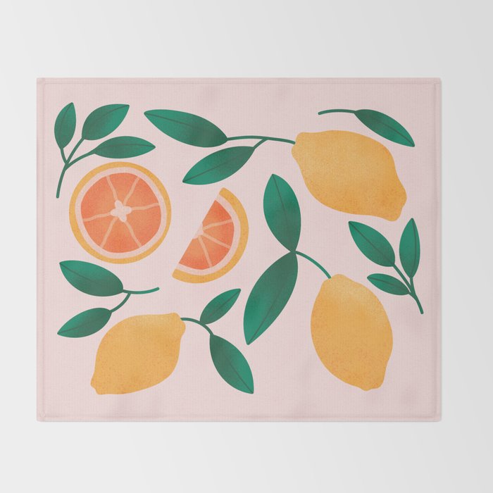 Citrus Fruits Throw Blanket Gallery Image 2