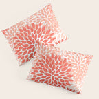 Flowers Pattern, Coral, Pink, Floral Prints Pillow Sham Gallery Image 3