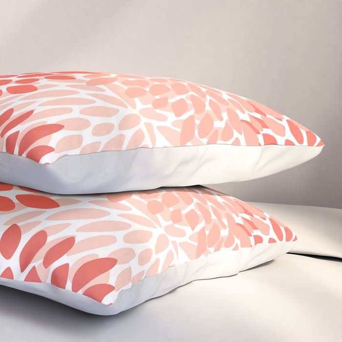 Flowers Pattern, Coral, Pink, Floral Prints Pillow Sham Gallery Image 3