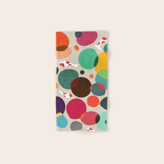Lotus in koi pond Bath Towel Gallery Image 1