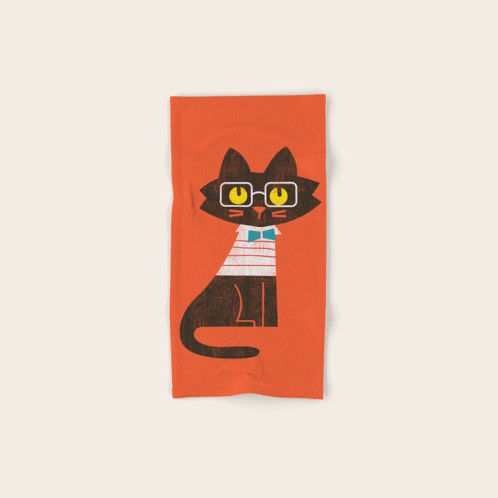 Fitz - Preppy cat Bath Towel Gallery Image 1