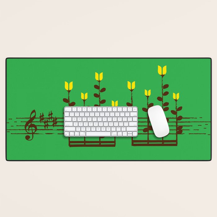 Music notes garden Desk Mat Gallery Image 1