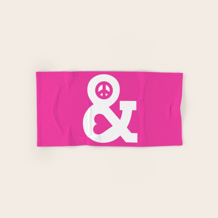 Peace and Love (pink edition) Bath Towel Gallery Image 1