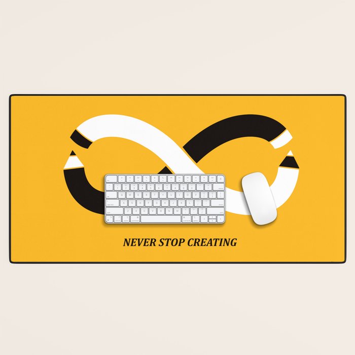 Never stop creating (the infinity pencil) Desk Mat Gallery Image 1