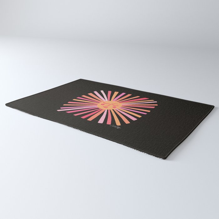 Sunshine - Pink on Charcoal Rug Gallery Image 3