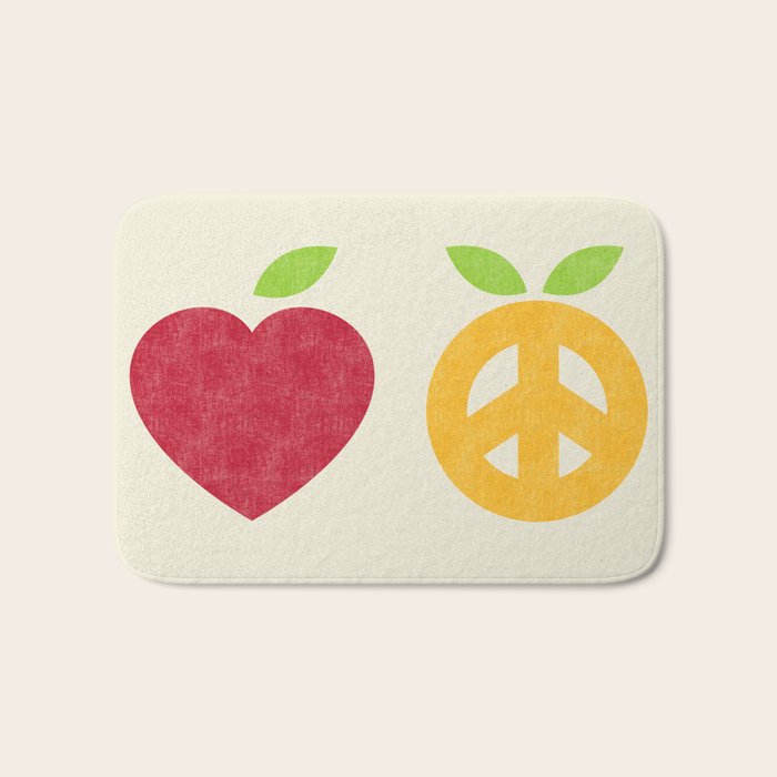 Apple and Orange - Love and Peace Bath Mat Gallery Image 1