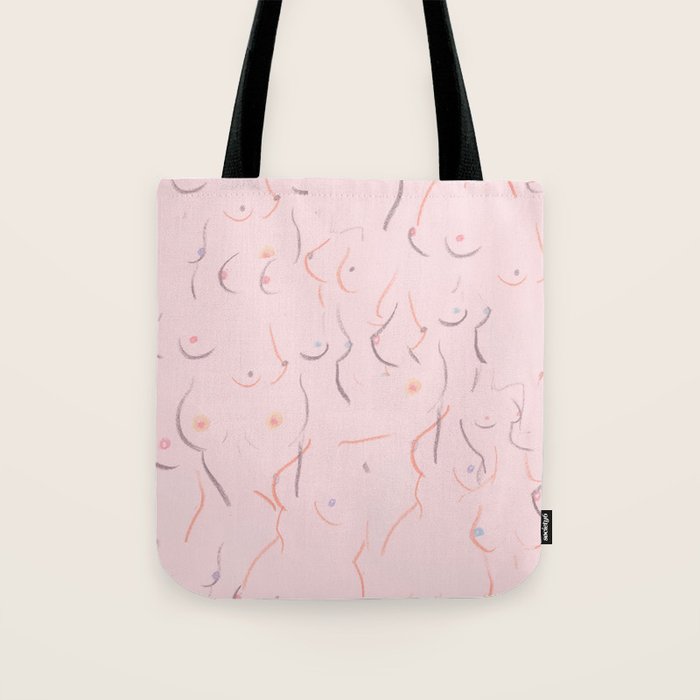 Breasts in Millennial Pink Tote Bag Gallery Image 1