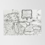 Vintage Map of The Great Lakes (1755) BW Rug Gallery Image 2