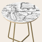 Vintage Map of The Great Lakes (1755) BW Side Table Gallery Image 2