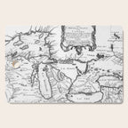 Vintage Map of The Great Lakes (1755) BW Cutting Board Gallery Image 1