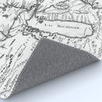 Vintage Map of The Great Lakes (1755) BW Rug Gallery Image 4