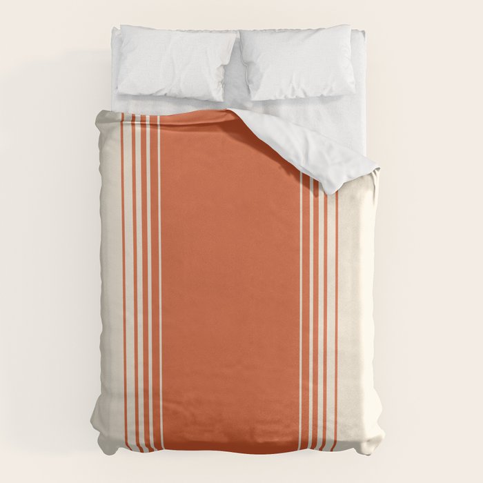 Marmalade Orange and Creme Lines Duvet Cover Gallery Image 6