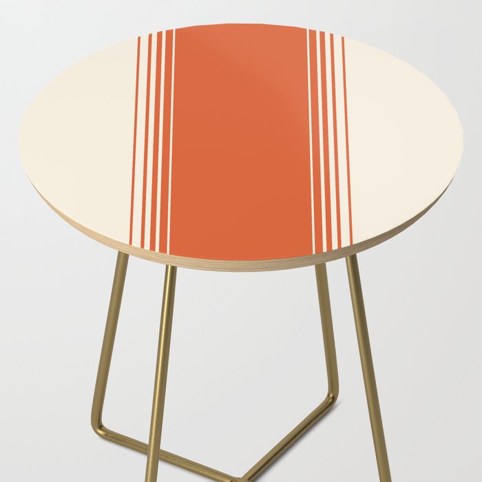 Marmalade Orange and Creme Lines Side Table Gallery Image 2