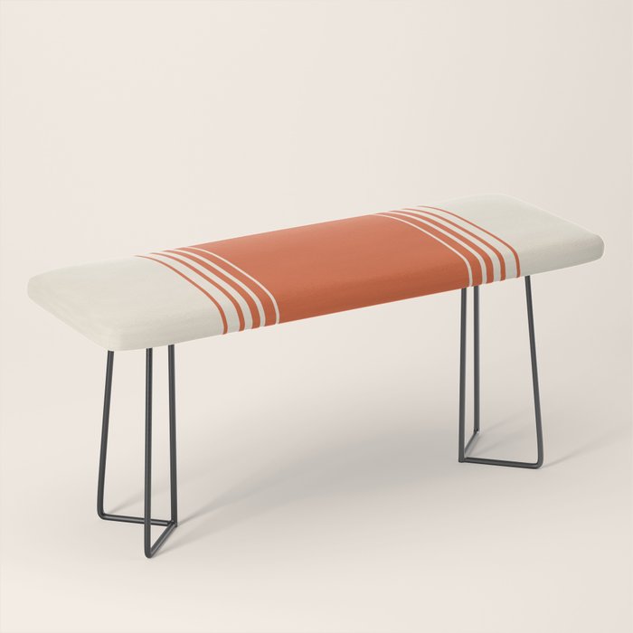 Marmalade Orange and Creme Lines Bench Gallery Image 1