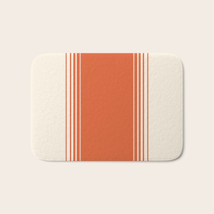 Marmalade Orange and Creme Lines Bath Mat Gallery Image 1