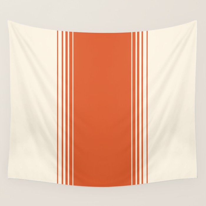 Marmalade Orange and Creme Lines Wall Tapestry Gallery Image 4