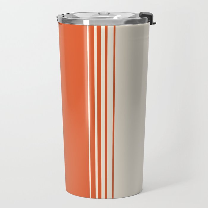 Marmalade Orange and Creme Lines Travel Mug Gallery Image 2