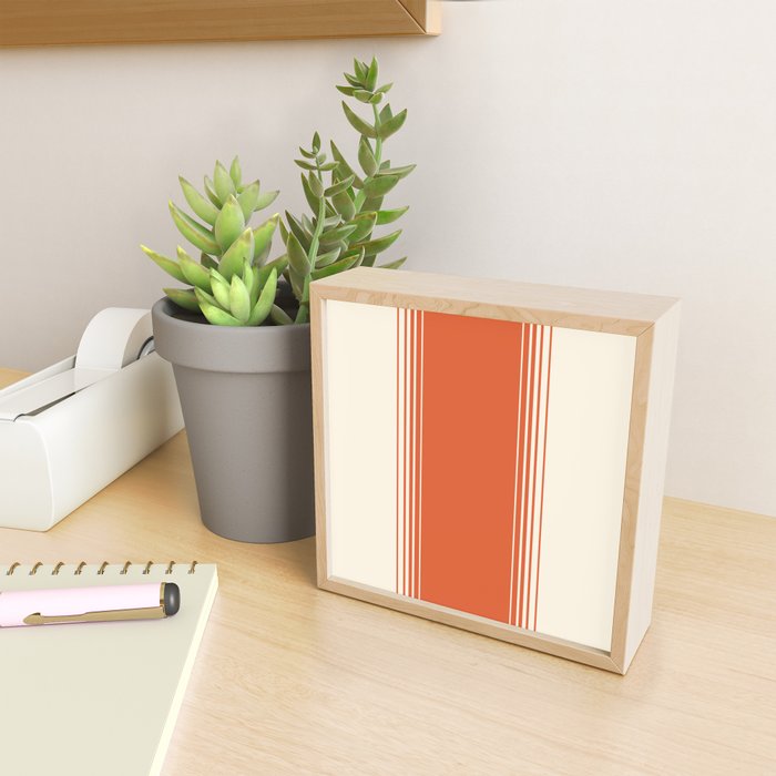 Marmalade Orange and Creme Lines Mini Art Print Gallery Image 2