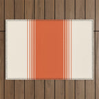 Marmalade Orange and Creme Lines Outdoor Rug Gallery Image 1