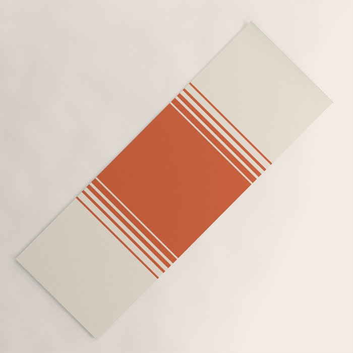 Marmalade Orange and Creme Lines Yoga Mat Gallery Image 1