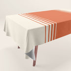 Marmalade Orange and Creme Lines Tablecloth Gallery Image 1