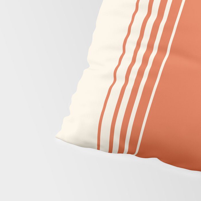 Marmalade Orange and Creme Lines Pillow Sham Gallery Image 4