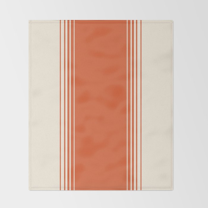 Marmalade Orange and Creme Lines Throw Blanket Gallery Image 2