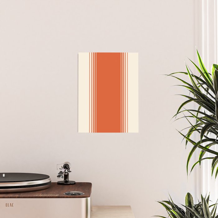 Marmalade Orange and Creme Lines Poster Gallery Image 2