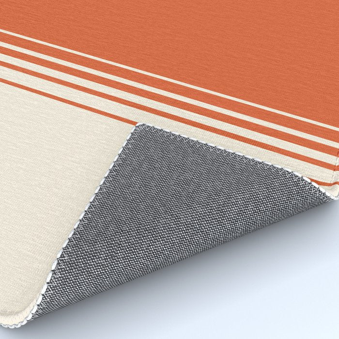 Marmalade Orange and Creme Lines Rug Gallery Image 4