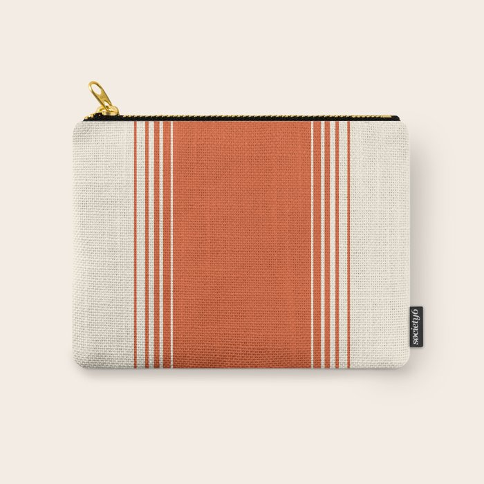 Marmalade Orange and Creme Lines Carry All Pouch Gallery Image 1