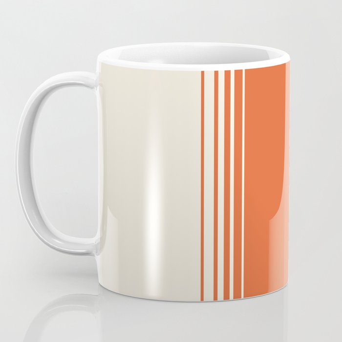 Marmalade Orange and Creme Lines Coffee Mug Gallery Image 3