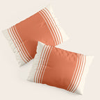 Marmalade Orange and Creme Lines Pillow Sham Gallery Image 3