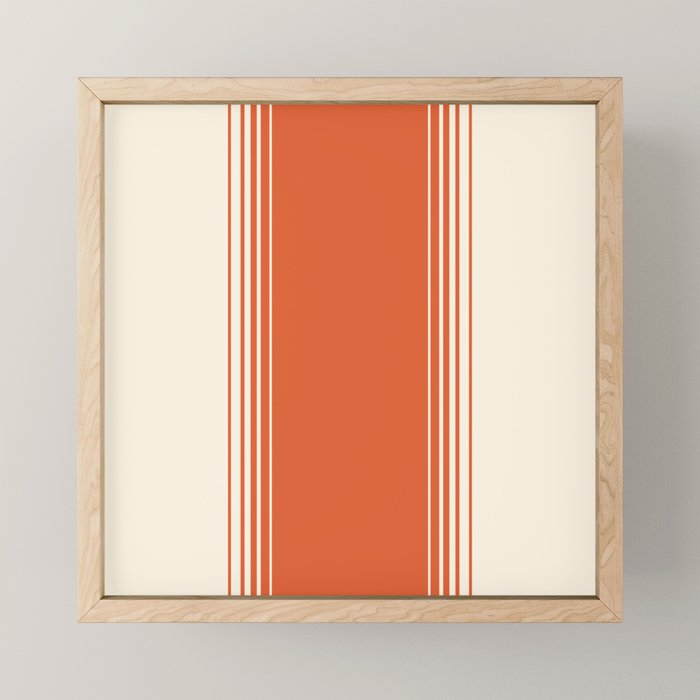 Marmalade Orange and Creme Lines Mini Art Print Gallery Image 1