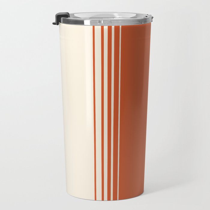 Marmalade Orange and Creme Lines Travel Mug Gallery Image 3