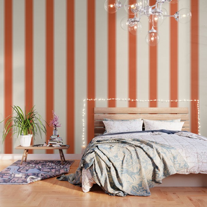Marmalade Orange and Creme Lines Wallpaper Gallery Image 3