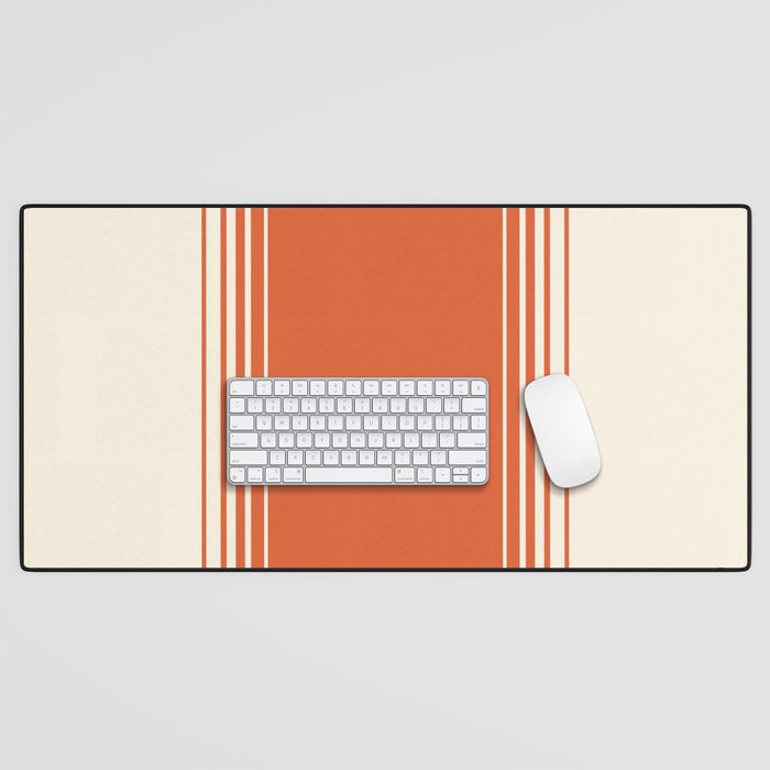 Marmalade Orange and Creme Lines Desk Mat Gallery Image 1