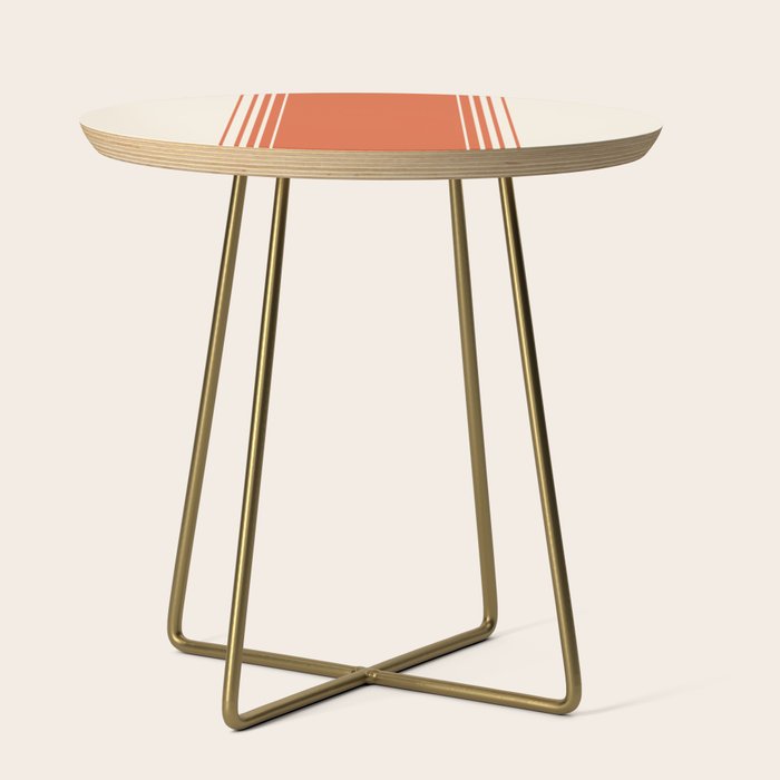 Marmalade Orange and Creme Lines Side Table Gallery Image 1