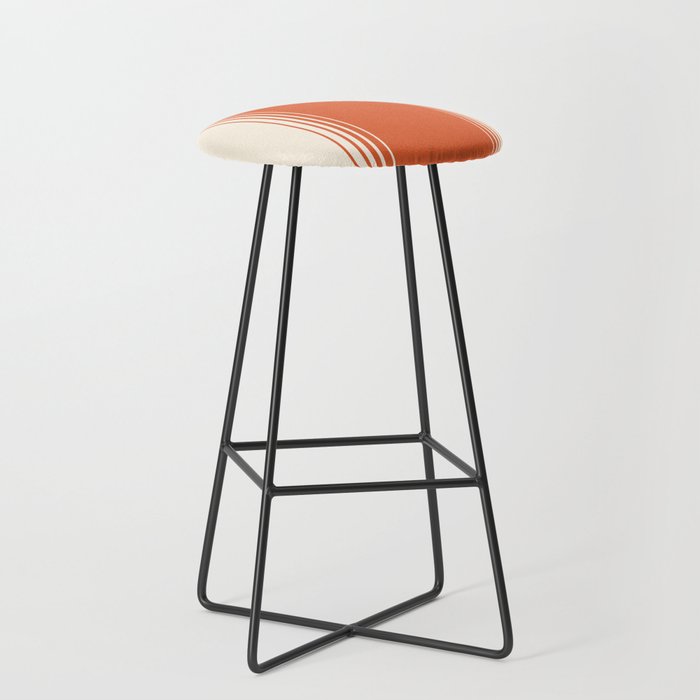 Marmalade Orange and Creme Lines Stool Gallery Image 1