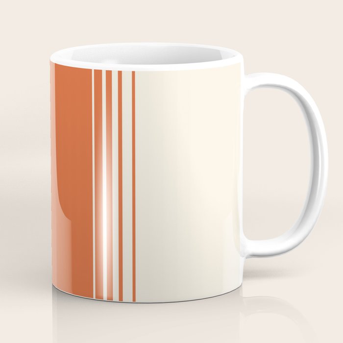 Marmalade Orange and Creme Lines Coffee Mug Gallery Image 1