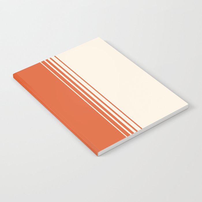 Marmalade Orange and Creme Lines Notebook Gallery Image 1