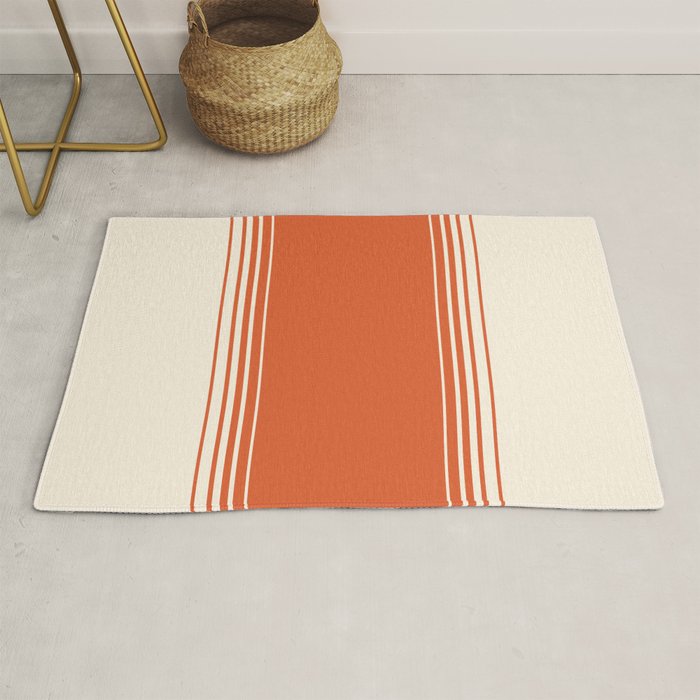 Marmalade Orange and Creme Lines Rug Gallery Image 1