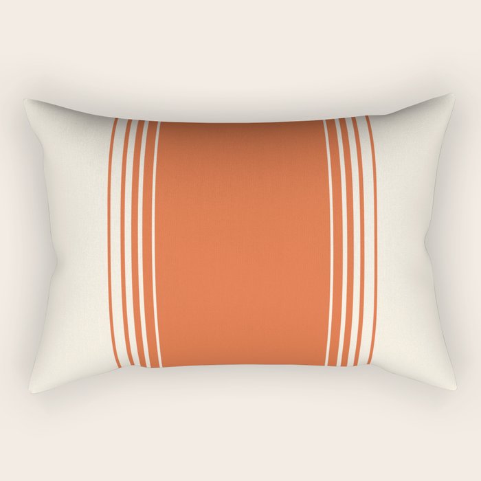 Marmalade Orange and Creme Lines Rectangular Pillow Gallery Image 2