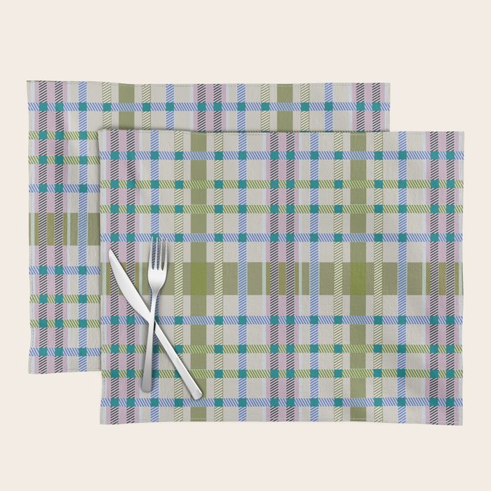Vibrant Plaid Fusion C Placemat Gallery Image 1